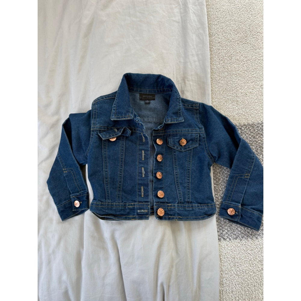 Girls picapino Blue Jean Jacket with Copper Buttons Size 4 (Toddler)
